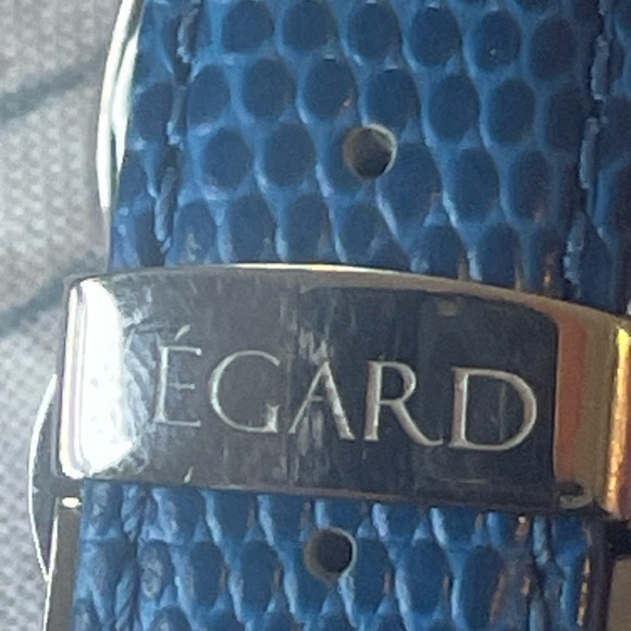 Egard Watch Ladies Diamond Crystal Face Leather Wristband New Battery Working - Picture 5 of 10